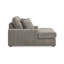 Méridienne surdimensionnée Lindy, corde en polyester gris de 64 pouces, 2 coussins décoratifs