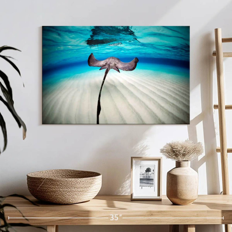 Brampt Stingray Underwater Scenery, 16" H x 24" W