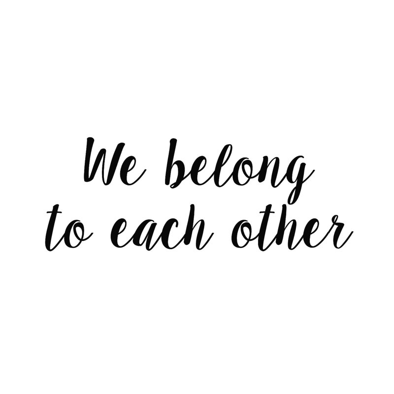 Belong - Art textuel sur toile tendue, H 12 po x l 12 po