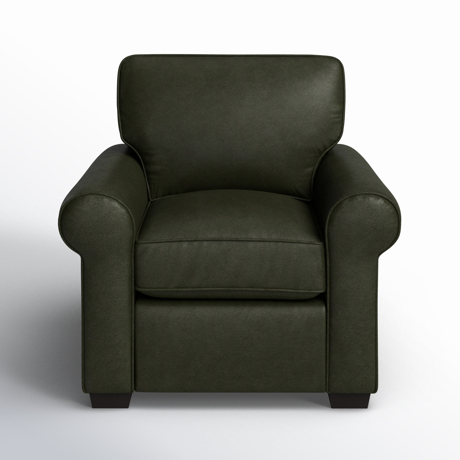 Porter Upholstered Armchair, Cordoba Army Green Top Grain Leather