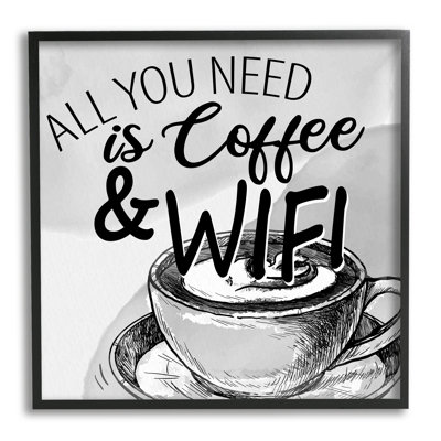 «Vintage Coffee & Wifi On Wood» par Kim Allen, impression