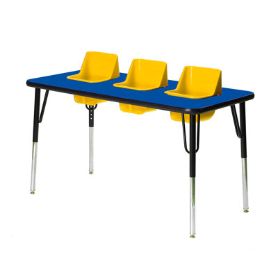 Table d'activité / d'alimentation à hauteur réglable pour 3 enfants