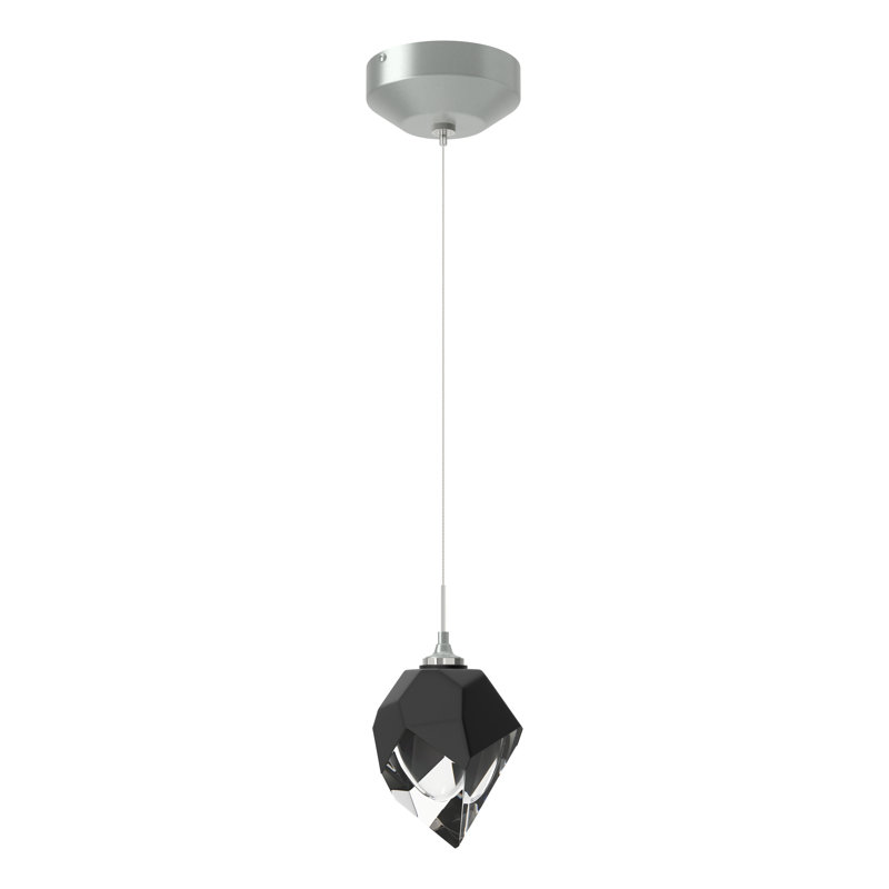Luminaire suspendu géométrique à 1 lumière Chrysalis, Noir, Platine rétro