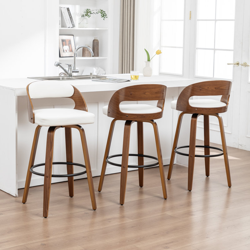 Ensemble de 3 tabourets de bar et de comptoir Artnagullian, Blanc / similicuir