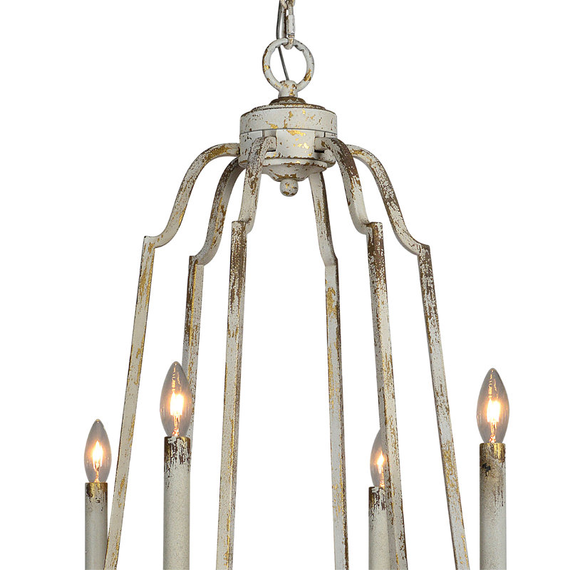 Lustre classique à 6 lumières de style bougie avec détails en cristal Dorton