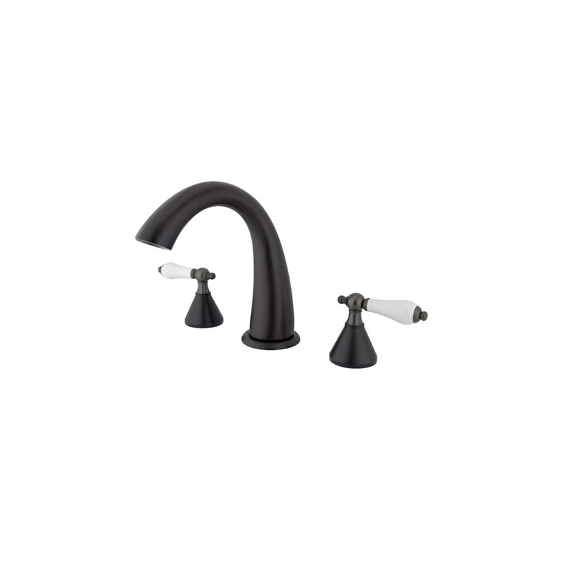 Double Handle Deck Mounted Roman Tub Faucet, Oil Rubbed Bronze