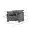 Fauteuil surdimensionné en chenille de style moderne avec méridienne simple pour salon-83681005