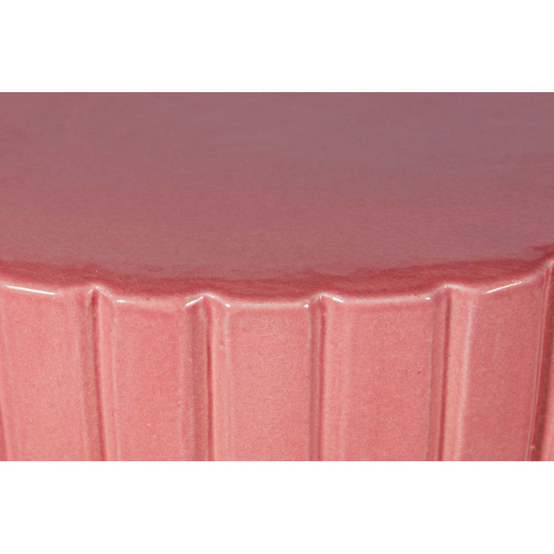 Ceramic Furniture Outdoor Round Side Table, Rose