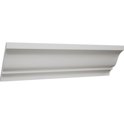 WM45 - 4 1/4 in. H x 3 1/4 in. P x 5 1/4 in. F x 96 in. L, TrueCraft PVC Crown Moulding, White