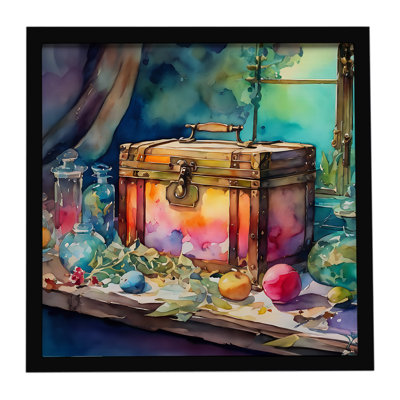 Treasure Chest Framed Metal Print