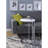 Hemmer Contemporary 16"Dia Round End Table with USB Charging Dock in Cream and Chrome