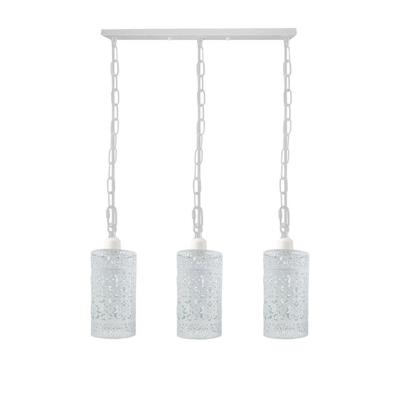 3 - Light Kitchen Island Pendant, White