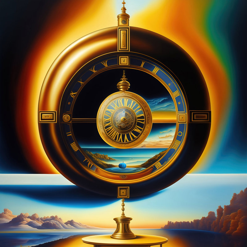 "Time Machine Dali 4" par Stephen Chambers, impression sur toile tendue, L 15 po x H 15 po