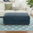 Maelina Upholstered Navy Square Corduroy Ottoman with Solid Wood Legs, Ottoman Modular Part For Sectional Sofa-697625580