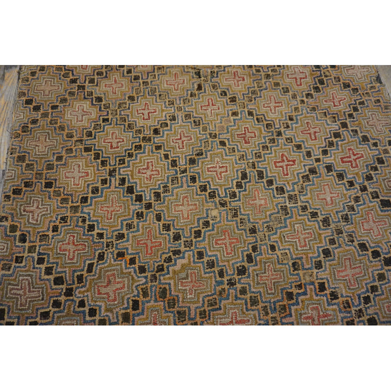 Petit tapis crocheté motif géométrique américain