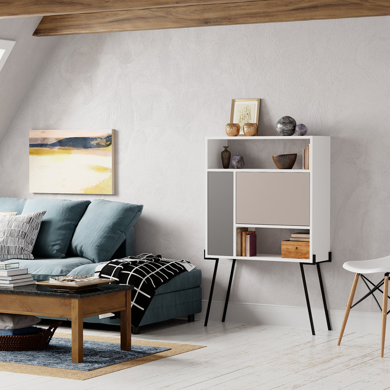 Ziva Desk, White/Light Mocha/Anthracite