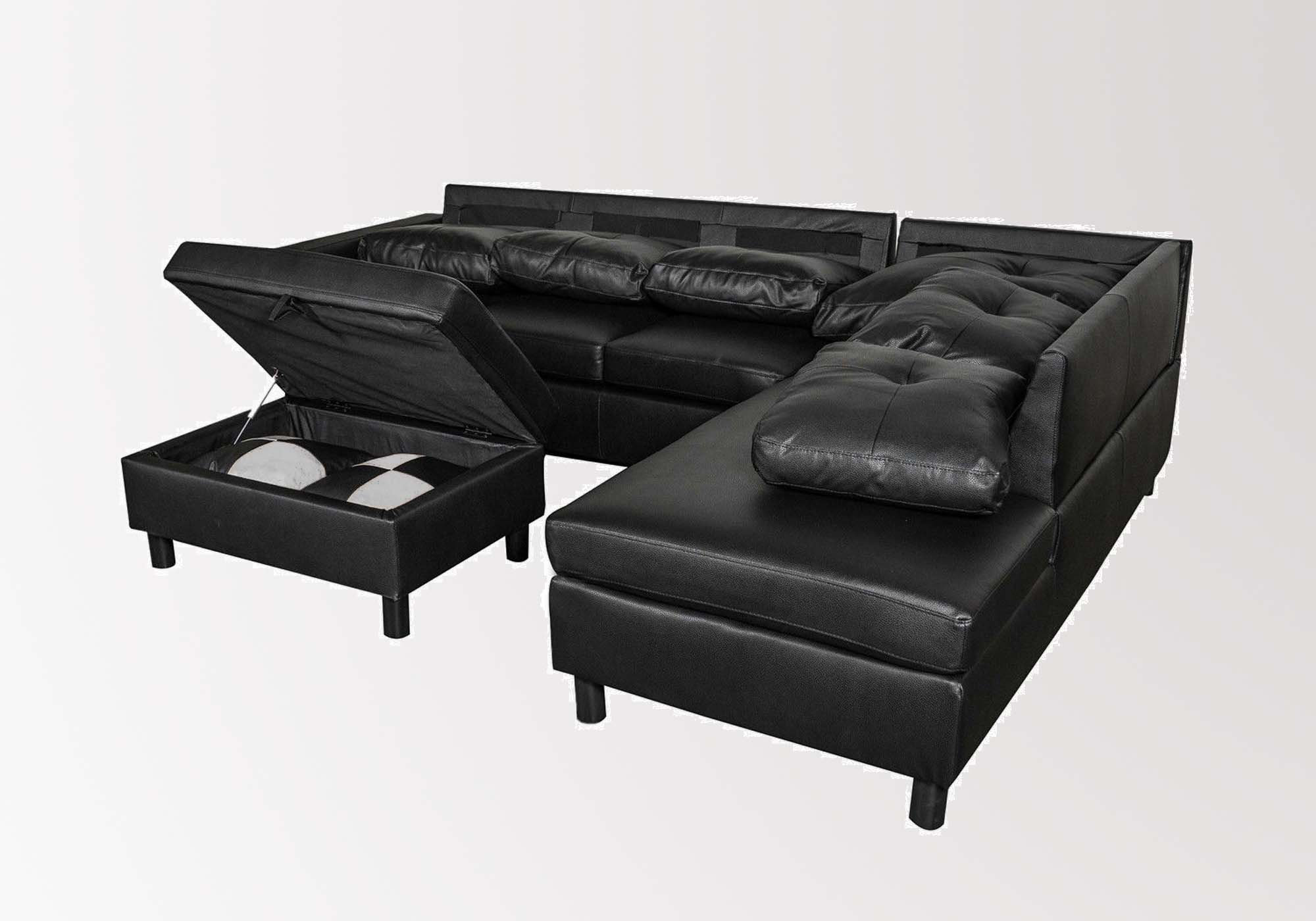 Ceballos Vegan 3Piece Leather Sectional Sofa, Sectional Couch, L