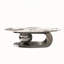 Table basse moderne en pierre frittée avec base en acier inoxydable - Centre de table de salon élégant