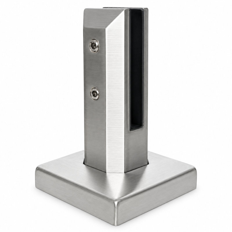 Deck Mount 10 and 12 mm Glass Railing Spigot, Matte Black