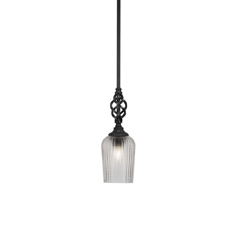 Eleganté Stem Hung Mini Pendant, White, 13" H x 5" W x 5" D