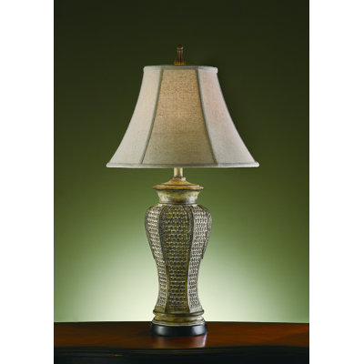 Stoneybrook 32" Pickled Pine/Green Table Lamp