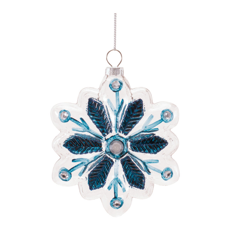 Ornements en verre flocon de neige (ensemble de 12)