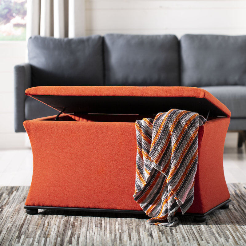 Banc de rangement rembourré Maiden, Orange