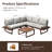 Solid Wood L-Shape Outdoor Sectional Sofa Set With Coffee Table