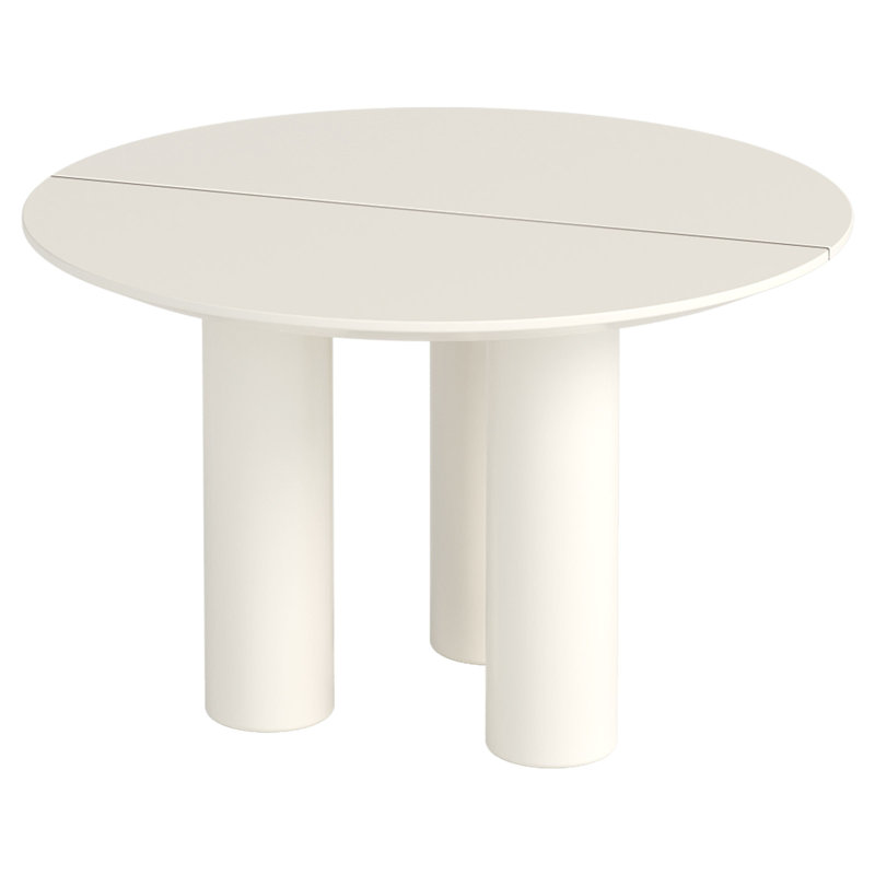 46.06" Modern Round Dining Table, Cream White Kitchen Table for Kitchen, Bar, Living Room, Cream
