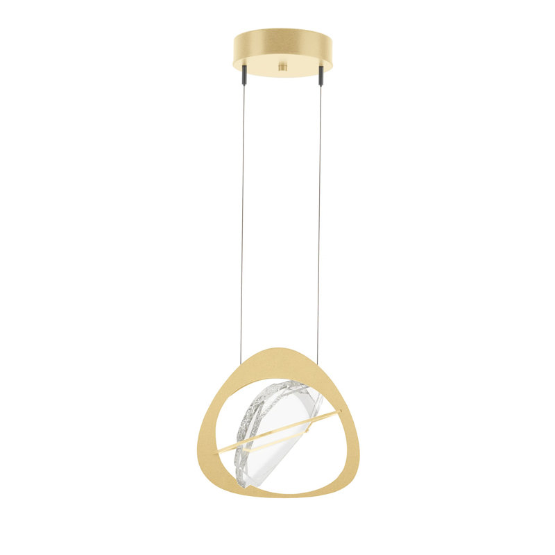 Luminaire suspendu géométrique à DEL 1 lumière Venn, Laiton moderne