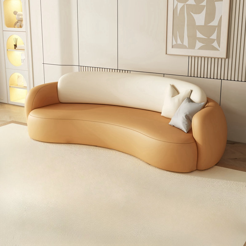 Varya, H 28,35 po x l 78,74 po x P 32,28 po, Orange / blanc cassé