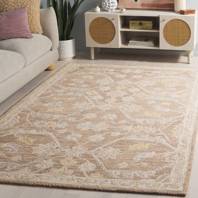 Blossom Hand Tufted Wool Moroccan Indoor Rug, Rectangle 5' x 8'