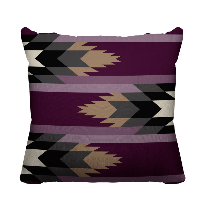 Coussin intérieur / extérieur Lansa Southwestern, L 17 po x H 17 po, Mauve