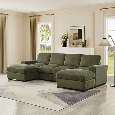 Canapé modulaire, canapé à assise profonde avec repose-pieds (4 et 2 repose-pieds)