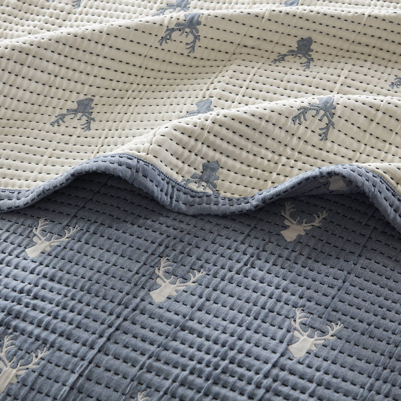 Ensembles de literie grand doux en polyester doux, confort rustique réversible pour la maison