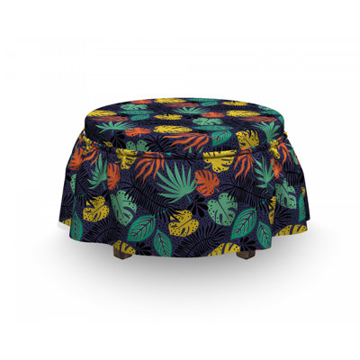 Housse pour repose-pieds de feuillage tropical