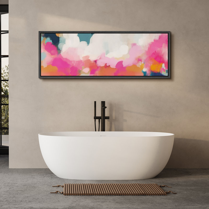 Abstraits coups de couleurs abstraites pastel, H 20 po x l 60 po, Noir, noir, noir, noir