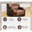 Fauteuil surdimensionné moderne en cuir véritable de 38 po avec accents en bois courbé-1778003128