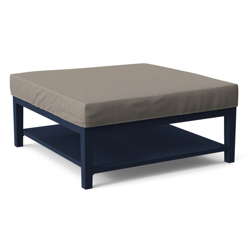 Hammond Square Ottoman, Antique Black Finish, Stone Crypton Performance; 0884-83