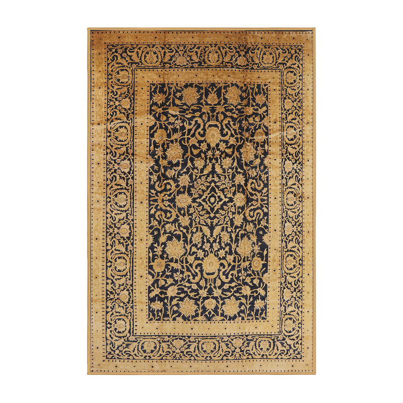 Tapis beige / bleu marine Sporgh, Rectangle 5 pi x 7 pi