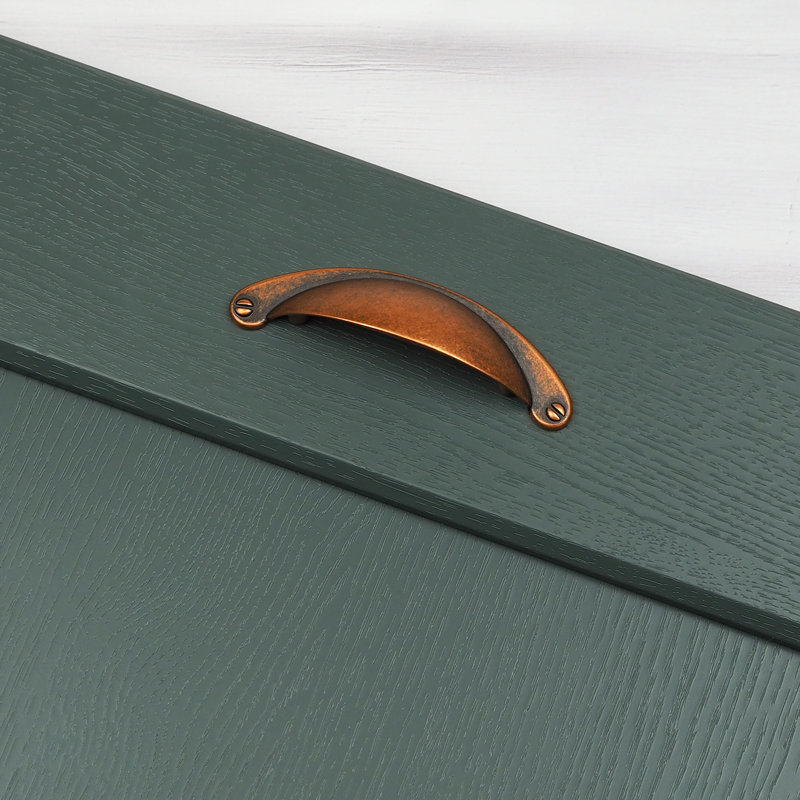 Rustic Antique Copper D-Bar Handles & Coordinating Knob, 64mm Cup