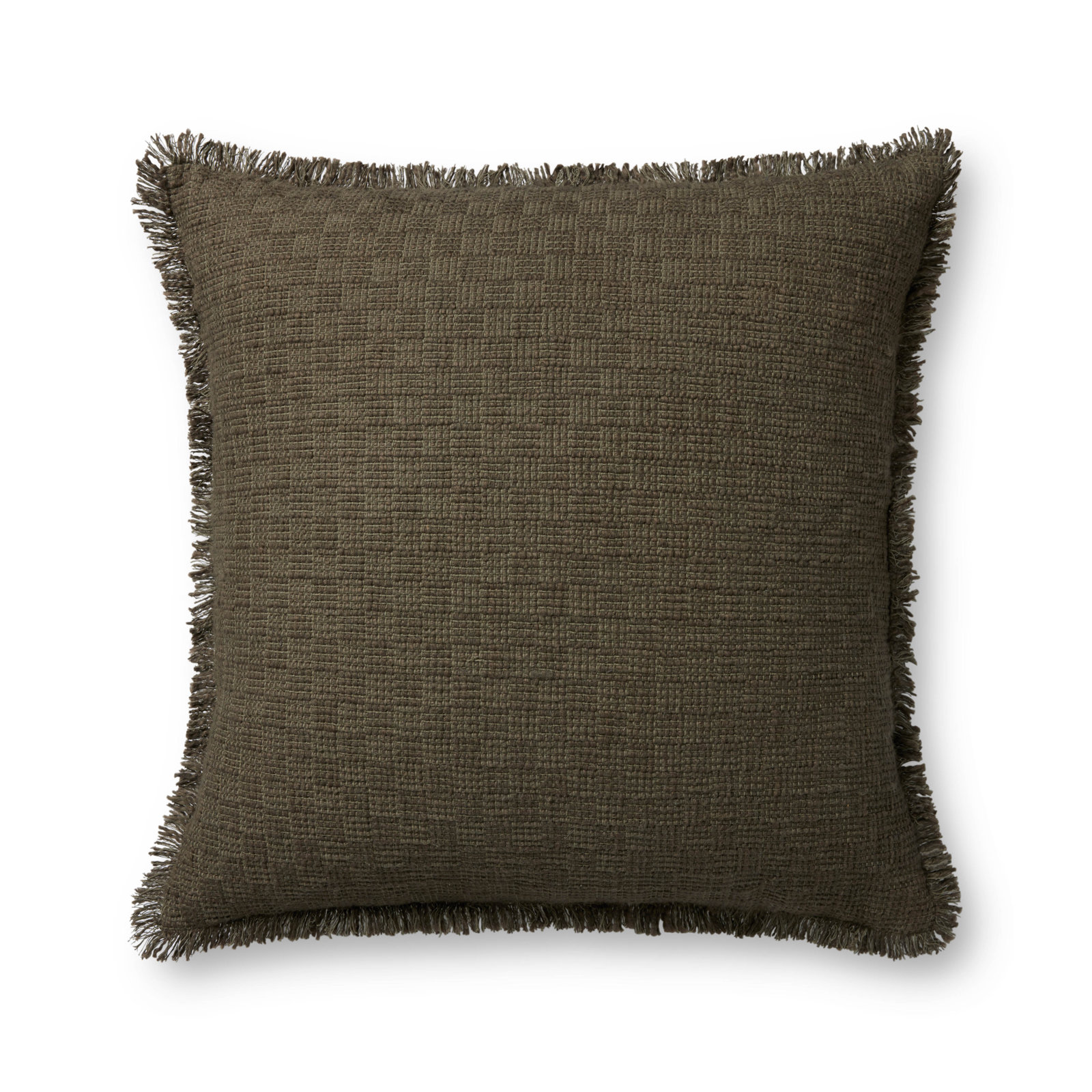 Amber Lewis x Loloi Meadowlark Pillow, Polyester/Polyfill, Dark Green