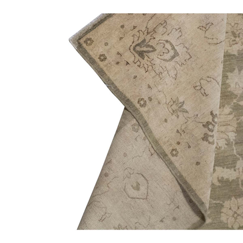 Tapis beige / brun noué à la main de haute qualité et unique