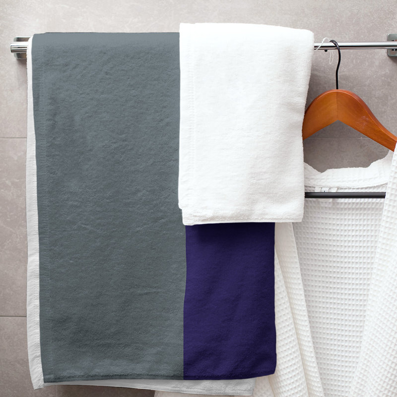 Lightweight Bath Towel, Gray/Purple