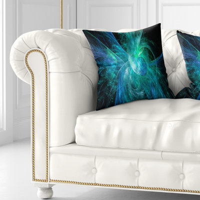Fractale noire - coussin imprimé abstrait