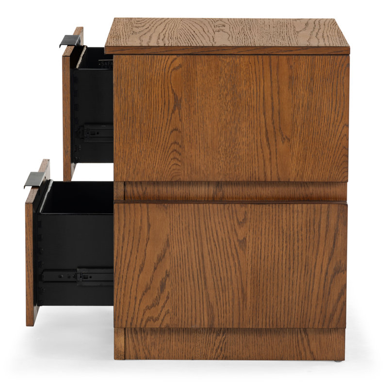 Titus 2 Drawer Nightstand, Medium Oak