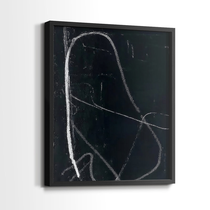 Série ABSTRACT DCxxxv - reproduction encadrée de qualité supérieure - prête à être accrochée - aucun clou requis, Noir