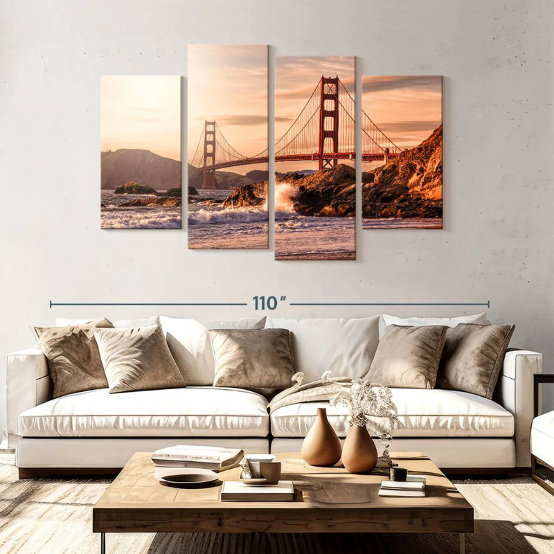 Lilie Sunlit Golden Gate Bridge, H 54 po x l 84 po