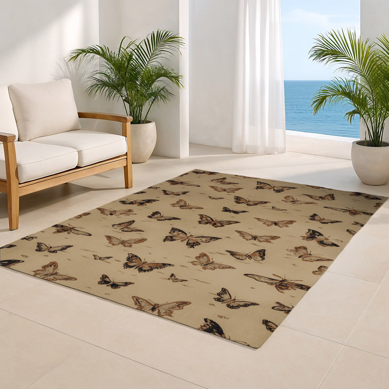 Tapis beige français d'intérieur et d'extérieur, Rectangulaire 2 pi x 3 pi
