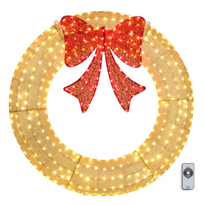 Décoration de guirlande de Noël 60 po pour l'extérieur, éclairage de fête en métal à DEL pour l'extérieur de la maison, jardin avec 400 lumières, arc